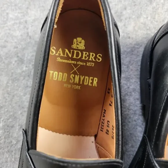 Todd Snyder x Sanders Clive Penny Loafer Mens size US 8.5 UK 7.5 Black England - Picture 10 of 13